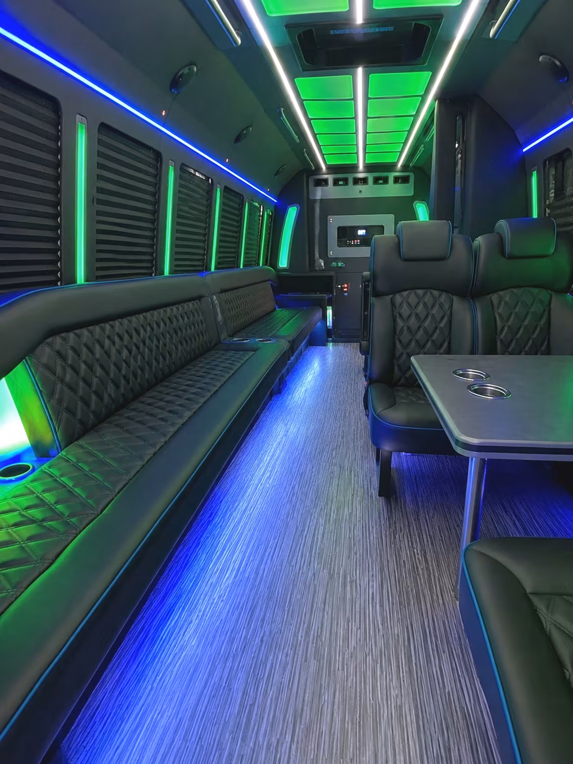 Hialeah Birthday, Sweet 16, & Quinceañera Transportation party bus interior