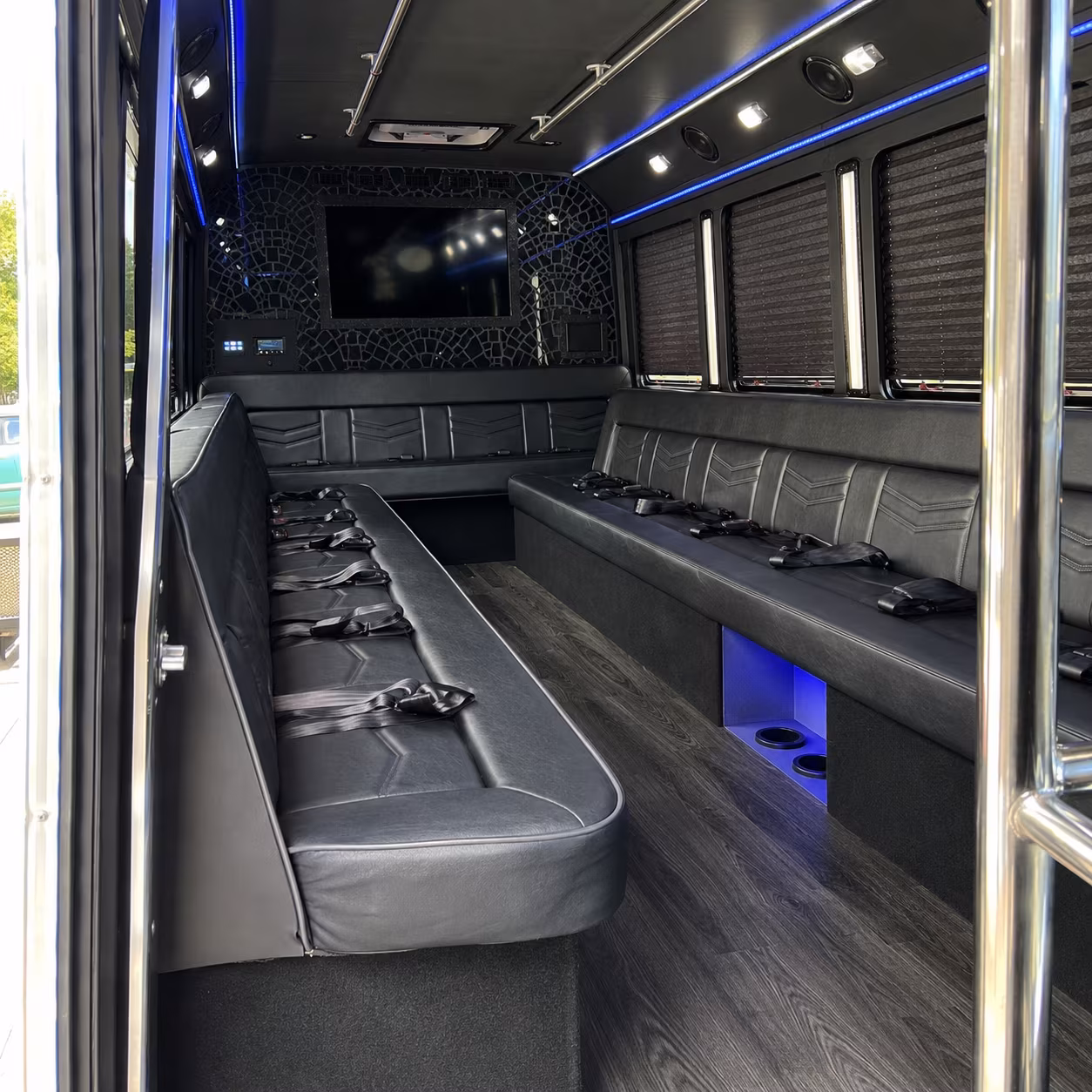 Hialeah Birthday, Sweet 16, & Quinceañera Transportation party bus exterior