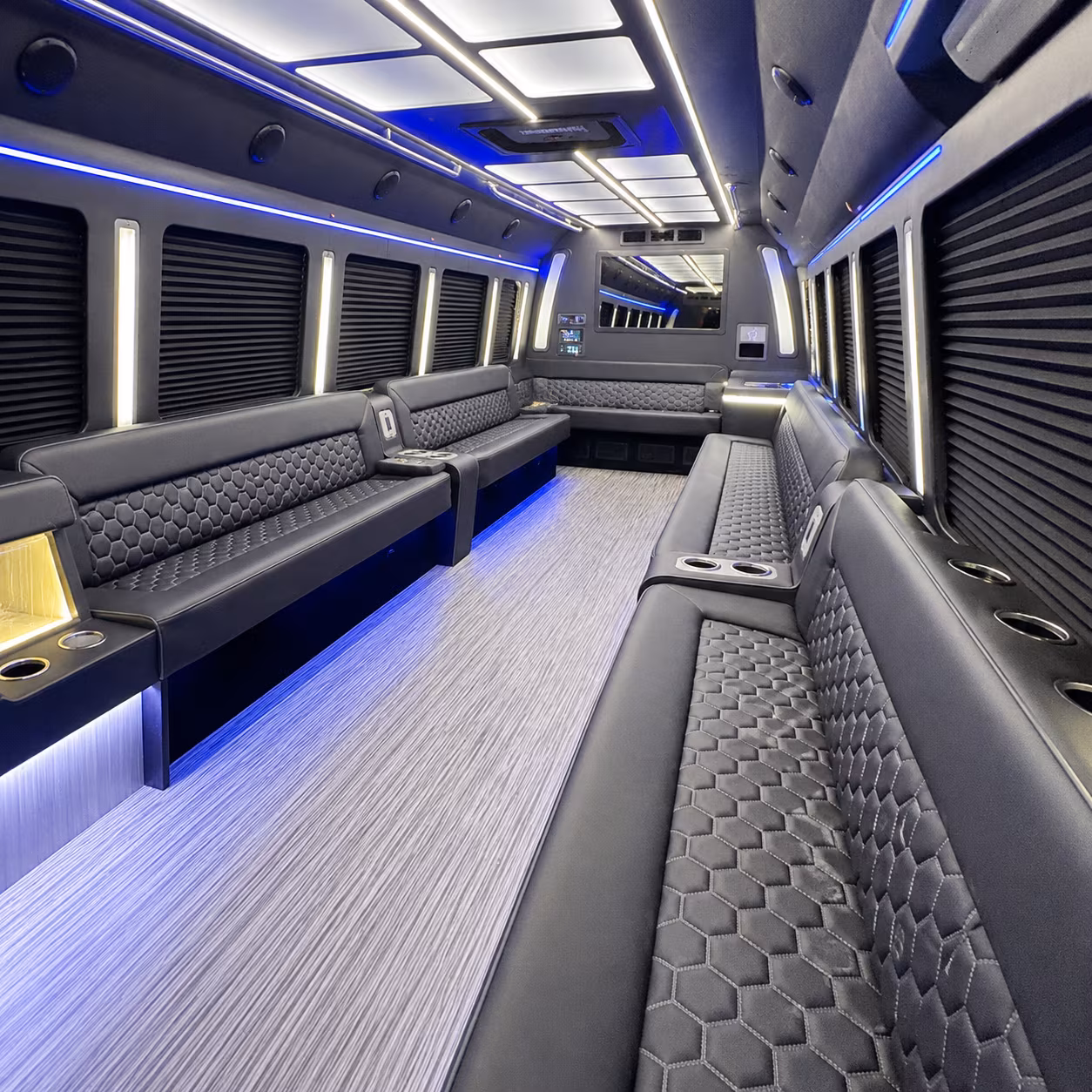 Hialeah Wedding Transportation party bus interior