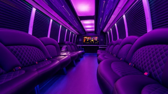 Interior of Charter Bus Company Hollywood's 20 Passenger Party Bus in Hollywood