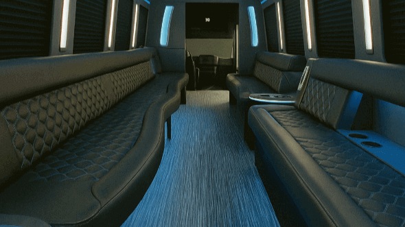 Interior of Charter Bus Company Plantation's 20 Passenger Party Bus in Plantation
