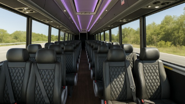 Interior of Charter Bus Company Hialeah's 25 Passenger Minibus in Hialeah