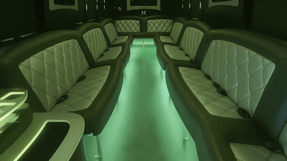 Interior of Charter Bus Company Miami Beach's 25 Passenger Party Bus in Miami Beach