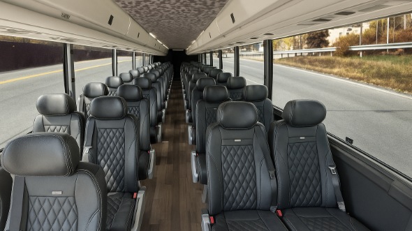 Interior of Charter Bus Company Hialeah's 28 Passenger Minibus in Hialeah