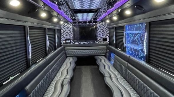 Interior of Charter Bus Company Davie's 28 Passenger Party Bus in Davie