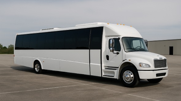Exterior of Charter Bus Company Plantation's 28 Passenger Party Bus in Plantation