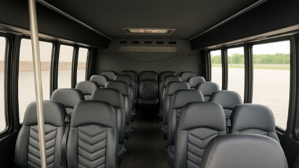 Interior of Charter Bus Company Hialeah's 30 Passenger Minibus in Hialeah