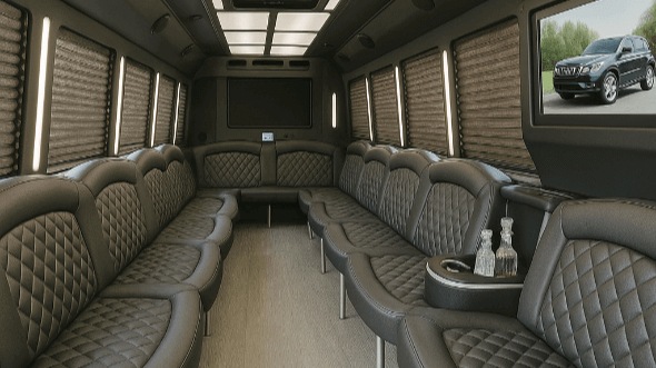 Interior of Charter Bus Company Hollywood's 30 Passenger Party Bus in Hollywood