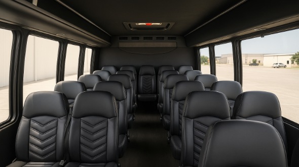 Interior of Charter Bus Company Hialeah's 35 Passenger Minibus in Hialeah