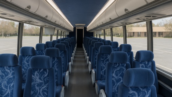 Interior of Charter Bus Company Hialeah's 40 Passenger Charter Bus in Hialeah