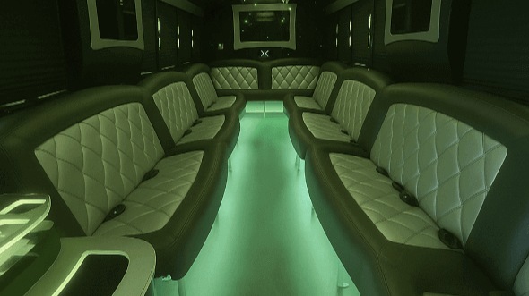 Interior of Charter Bus Company Hollywood's 40 Passenger Party Bus in Hollywood