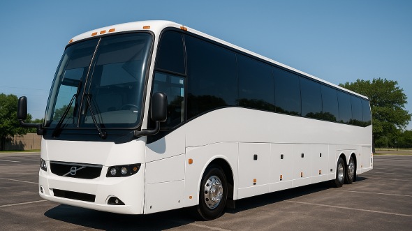 Exterior of Charter Bus Company Hialeah's 44 Passenger Charter Bus in Hialeah