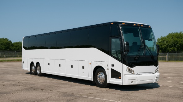 Exterior of Charter Bus Company Hialeah's 46 Passenger Charter Bus in Hialeah