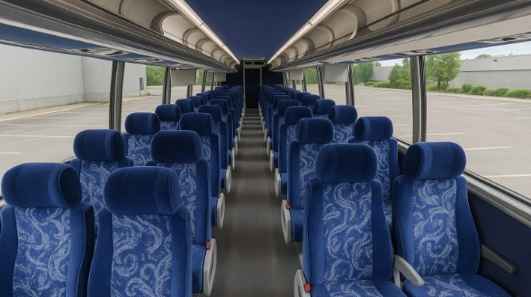 Interior of Charter Bus Company Hialeah's 46 Passenger Charter Bus in Hialeah