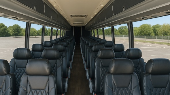 Interior of Charter Bus Company Hialeah's 47 Passenger Charter Bus in Hialeah