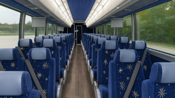 Interior of Charter Bus Company Hialeah's 48 Passenger Charter Bus in Hialeah