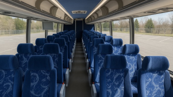 Interior of Charter Bus Company Hialeah's 55 Passenger Charter Bus in Hialeah